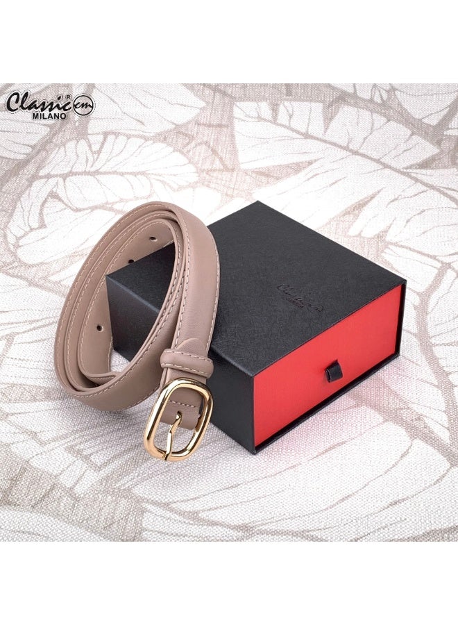 Classic Milano Women's Belt with Gift Box | Faux Leather Ladies Belt for Dresses, Jeans & Gowns | Stylish Womens Belt | Adjustable Girls Belt | Belt for Women with Elegant Buckle - Image 5
